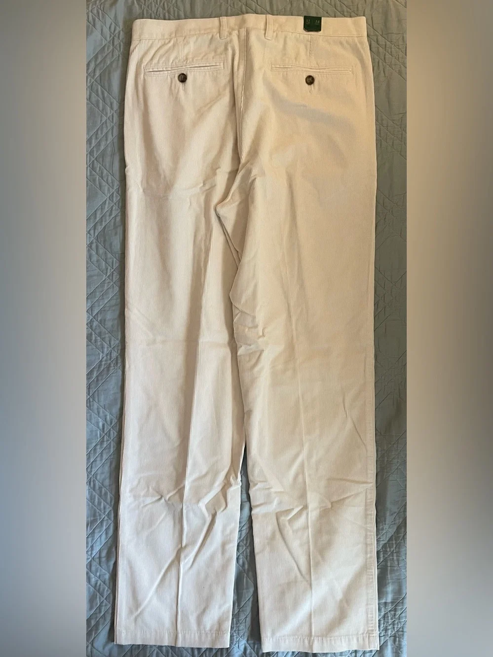 J. CREW Classic-fit pleated 14-wale corduroy trouser in Ivory Size 32 NWT CO455